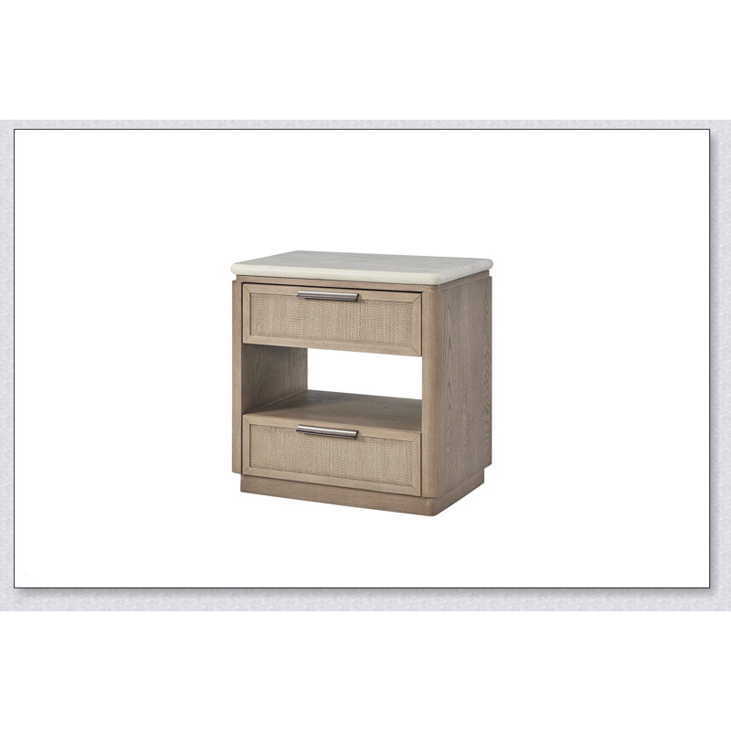 Table de chevet à deux tiroirs avec tiroirs en corde