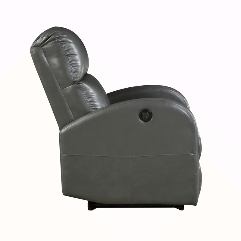 Fauteuil inclinable électrique 1pc recouvert de similicuir, Gris