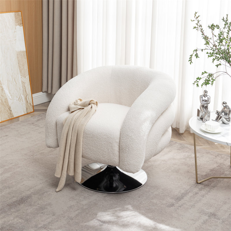 Fauteuil pivotant de 31,1 po de largeur Tussan, Blanc
