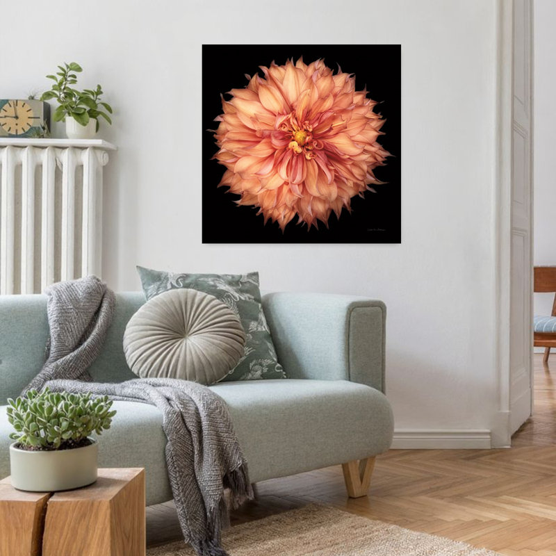 Dahlia I, art floral contemporain Dahlia, H 32 po x l 32 po