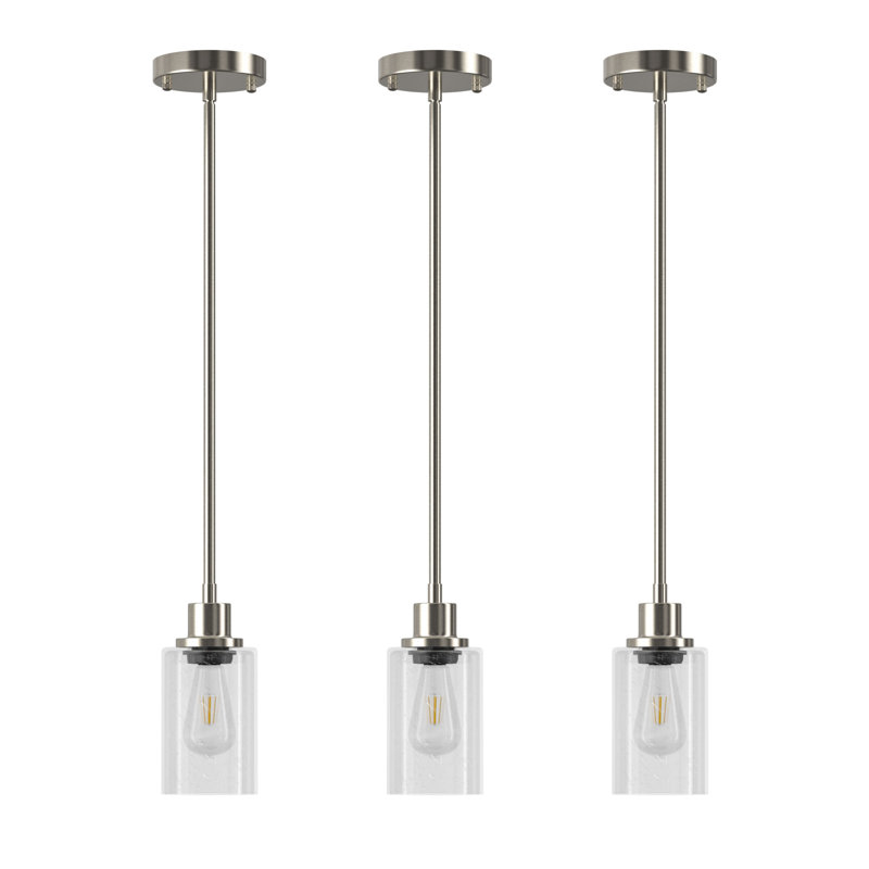 Teulon 1 - Light Single Pendant(set Of 2), Brushed Nickel/Matte Black
