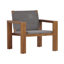 Vexa Modern Coastal Acacia Wood Outdoor Club Chair with PE Wicker Backrest and Seat