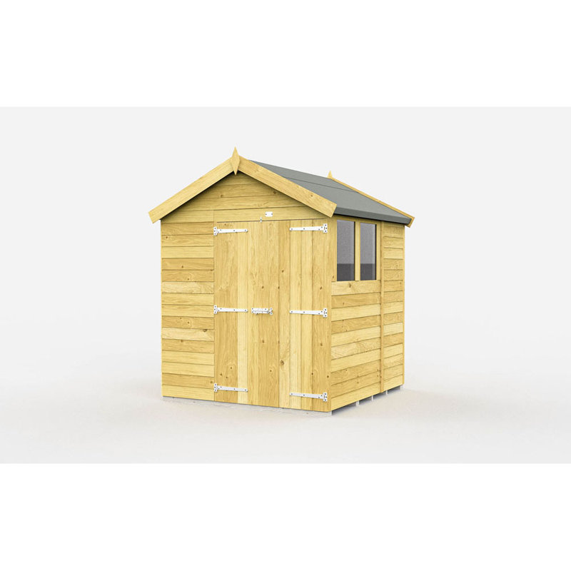 7ft x 7ft Apex Shed - Double Door with Windows