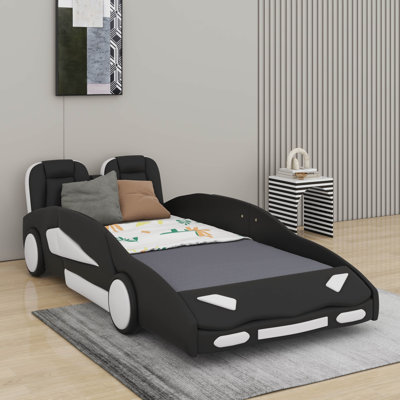 Lit plateforme simple en forme de voiture avec roulettes
