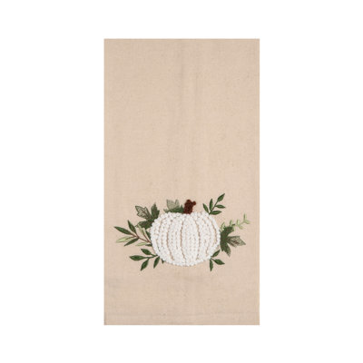 Serviette blanche citrouille botanique
