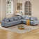 Shaped 6 Seats Modular Sectional Sofa with Storage Seats, Phone Holder and Console Table