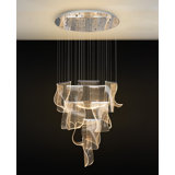 Luminaire suspendu de luxe à intensité variable de 16 lumières à DEL en acrylique à intensité variable de 32 po de large