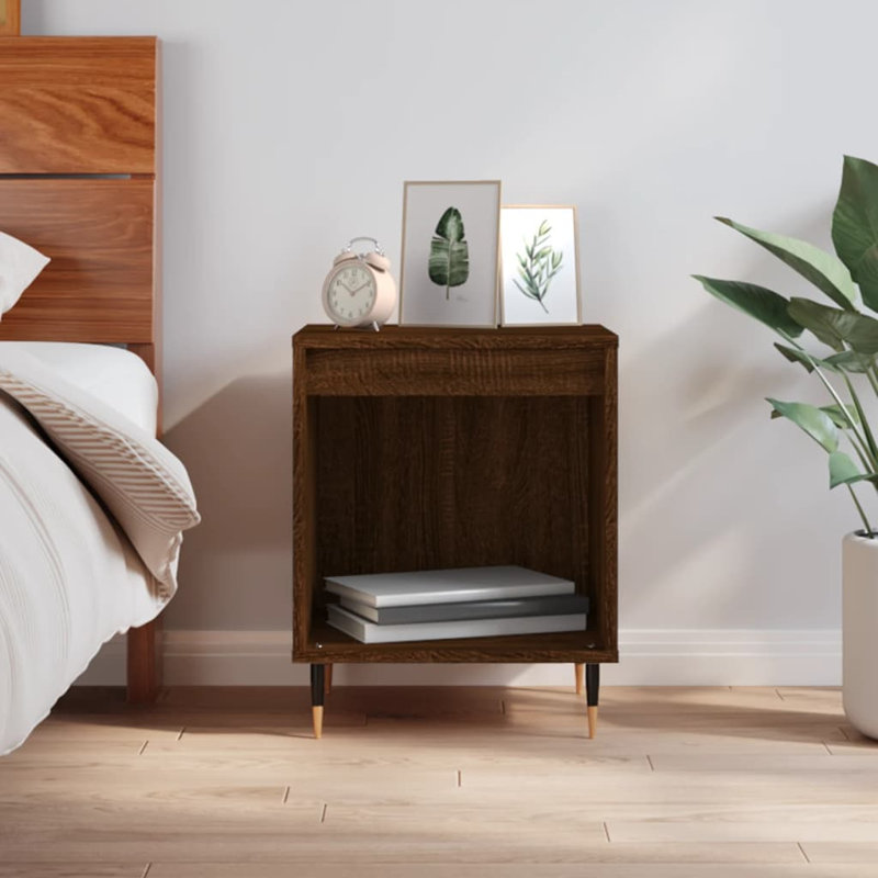 Plainsboro Solid Wood Bedside Table, Black, Individual