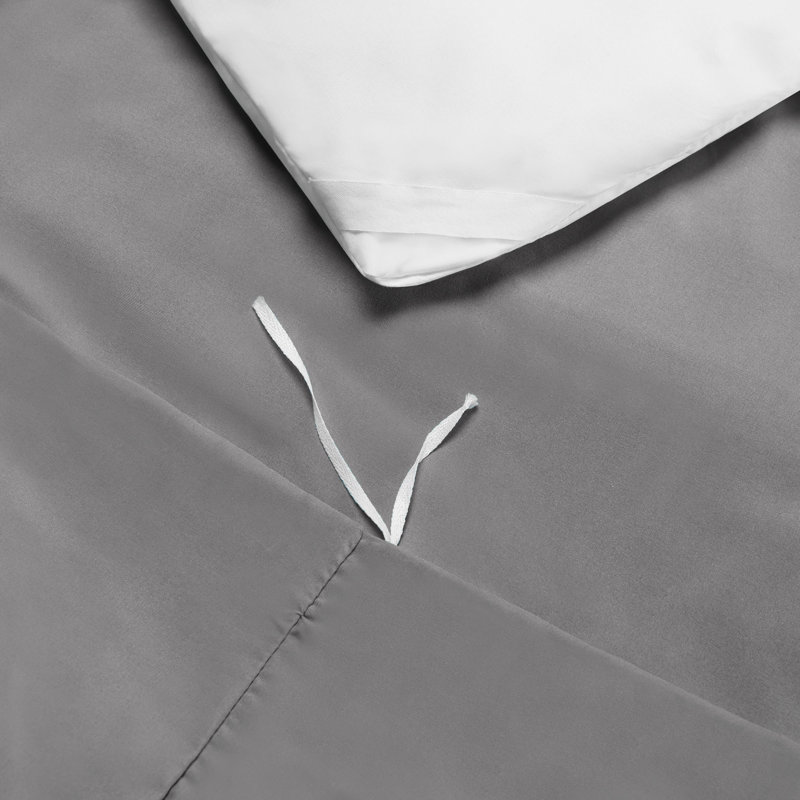 Modern & Contemporary Duvet Cover, Charcoal Gray, Extra-long Twin Duvet Cover + 2 Additional Pieces