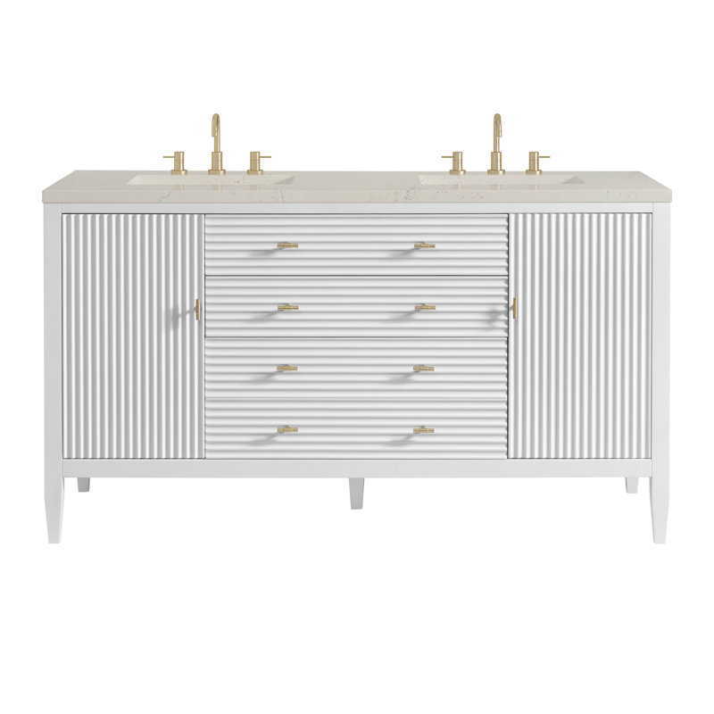Myrrin 60'' W Double Vanity, Bright White, 8" Widespread, Siberian