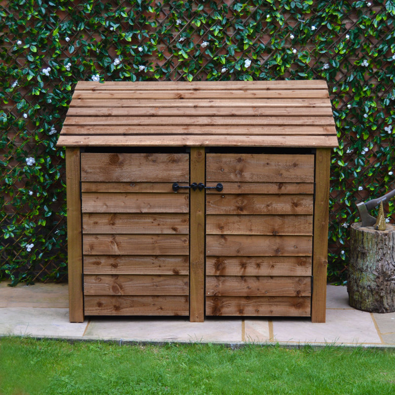 Tangier 150cm W x 80cm D Solid Wood Log Store, Rustic Brown