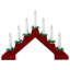 Pont candélabre de Noël à DEL - 13 po - Base rouge - C6 lumières claires