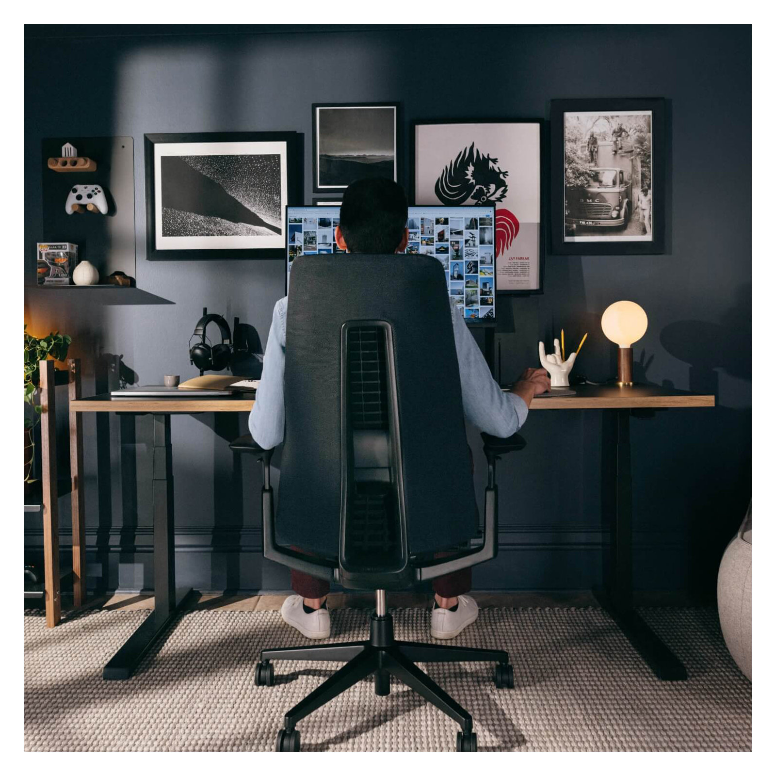 Haworth Fern Digital Knit Task Chair, Yes, Charcoal Black
