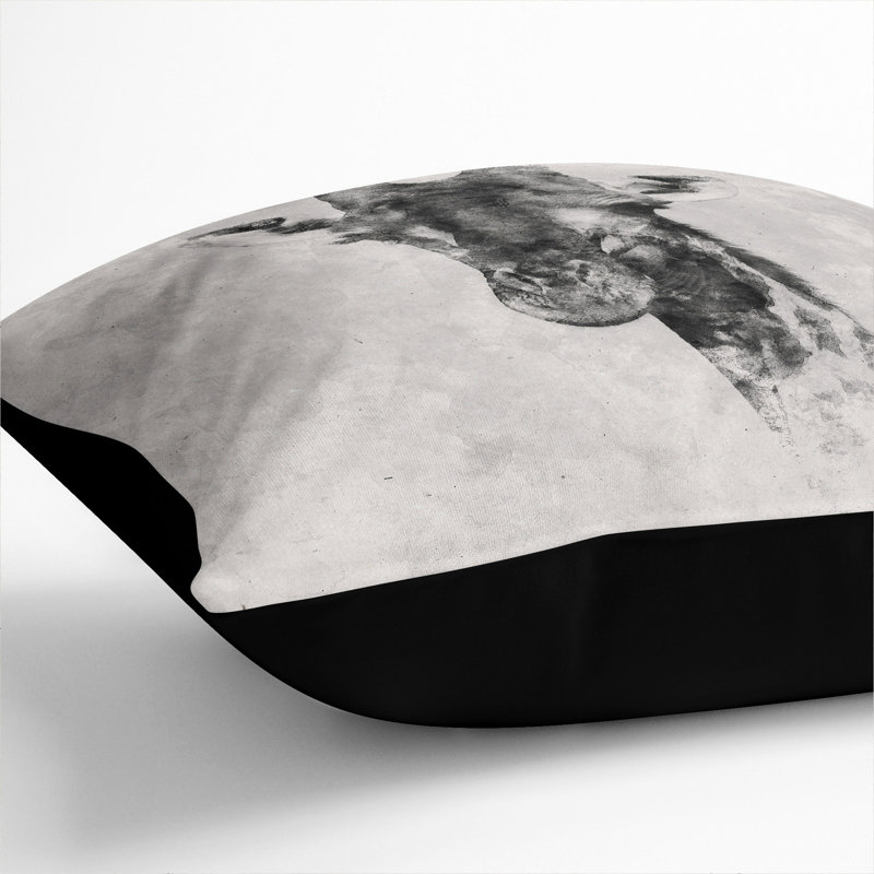 Giraffe Vol.3 Square Throw Cushion, Black, 55cm H x 55cm W x 20cm D