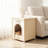 Solid Pet House For Small Cats, Functioning As Side Table, Cream White, American Design Yellow, Scandinavian Casual