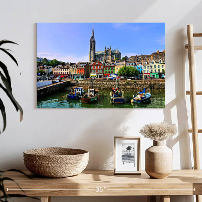 Bateaux du port de Kavia Cobh, H 16 po x l 24 po