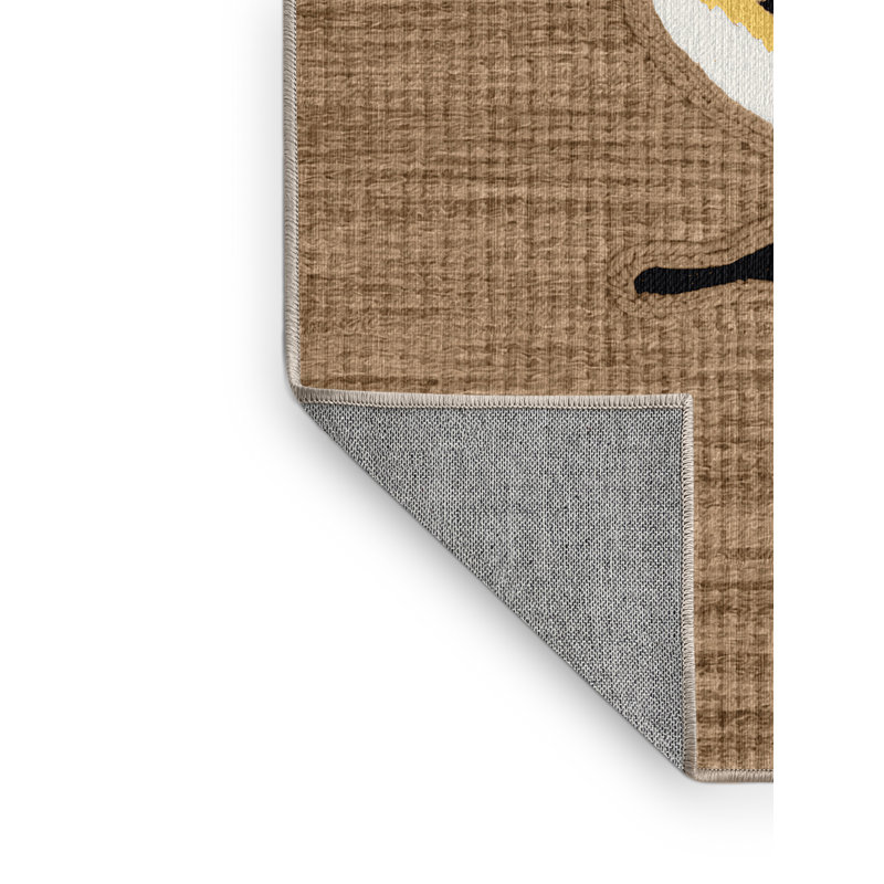  Tapis lavable à motif d'oiseaux bananes, Rectangulaire 2 pi x 3 pi