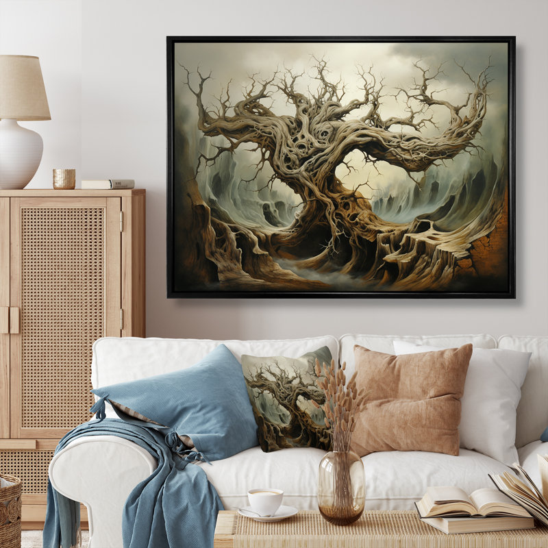 «Tw torsed Roots», impression sur toile, Cadre flottant noir, H 16 po x l 32 po x P 1 po