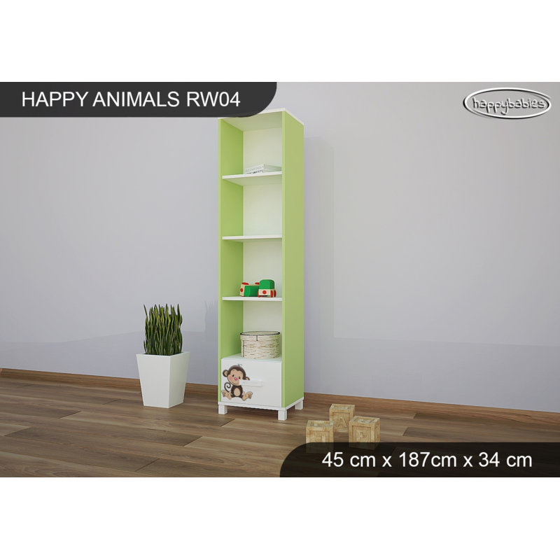 187cm H X 45cm W Cube Unit Kids Bookcase, Green
