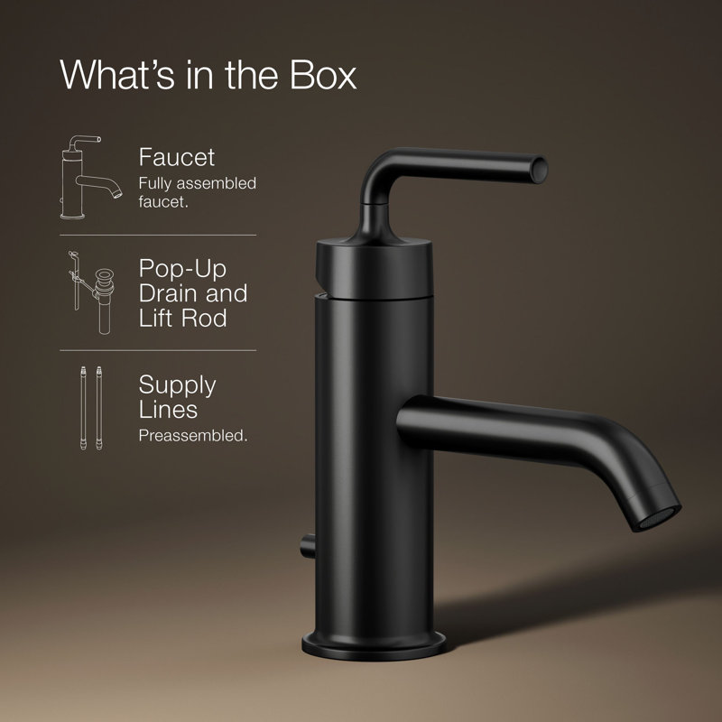 Purist Single Hole Bathroom Faucet, Matte Black