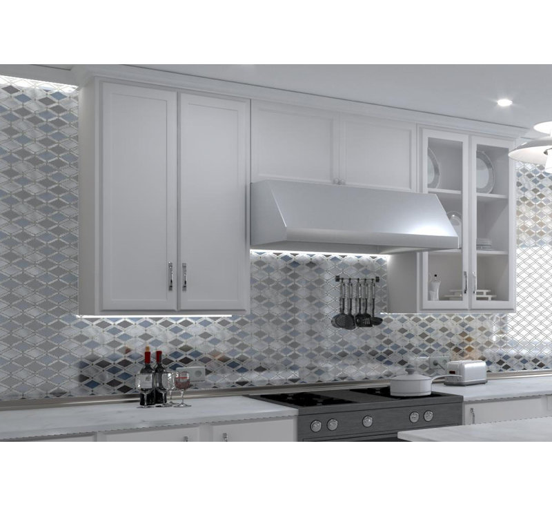 Geom Aluminum Metal Diamond Mosaic Kitchen Backsplash, Bathroom, Shower, Wall and Floor Tile, Hague
