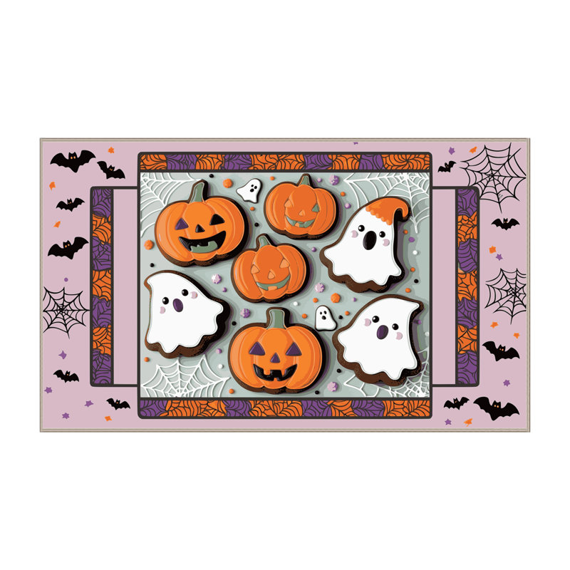 Tapis lavable pour les fêtes d'Halloween One Allium Way®, Rectangulaire 8 pi x 12 pi