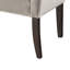 Banc rembourré gris moderne, pieds en bois massif, décor chic en contreplaqué et contreplaqué, dossier bas-563599726