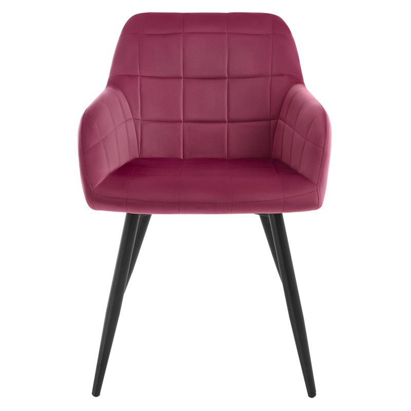 Palumbo Upholstered Dining Chair, Plum, Black