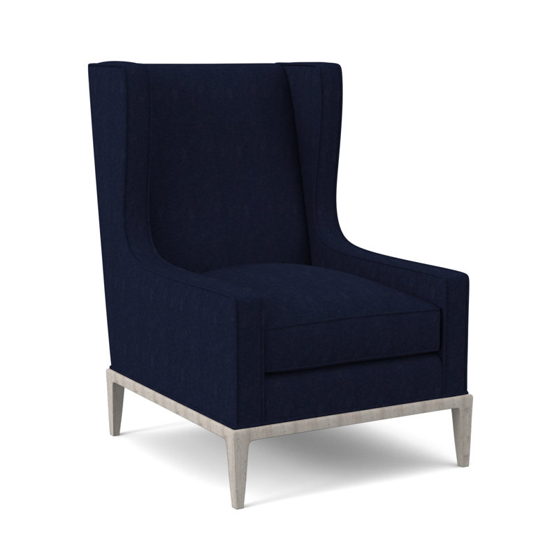 Claxton Upholstered Wingback Chair, Margaret Uniform, Bisque