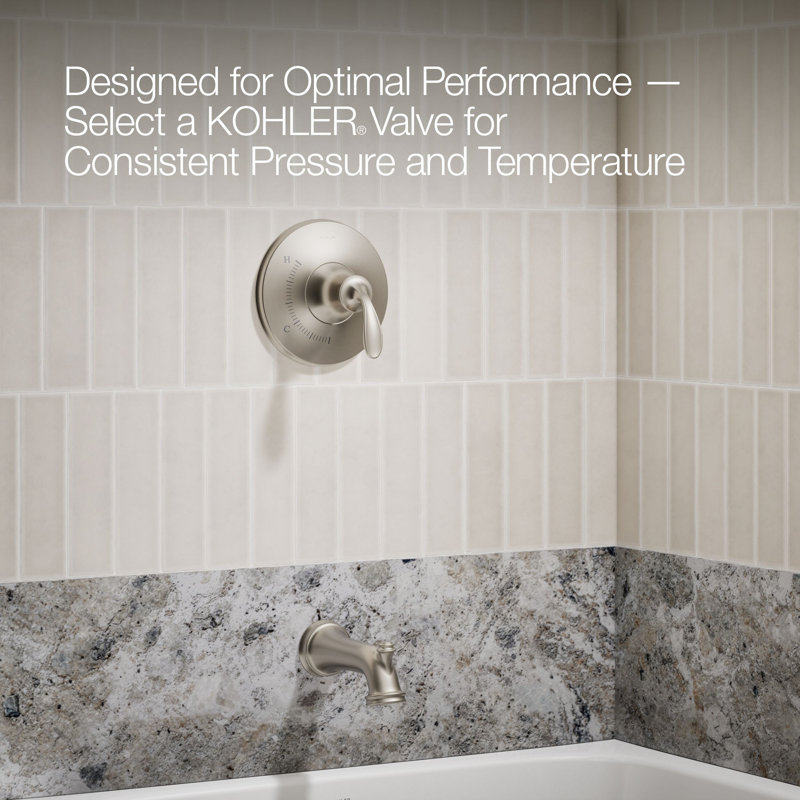 Bellera Rite-Temp Pressure-Balancing Bath and Shower Faucet Trim Set 1 Wall Mounted, Vibrant Brushed Nickel