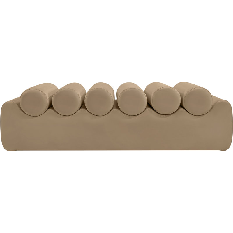 Banc en cuir Rumble Vegan, H 16,5 po x l 56 po x P 22 po, Cuir brun clair végétalien