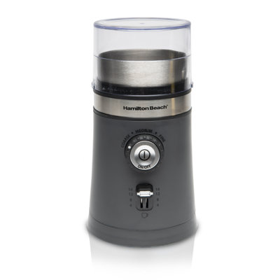 Hamilton Beach Custom Grind Coffee Grinder, 5 settings, 14 cups ,stainless steel  grinding bowl, Grey, 80396RC