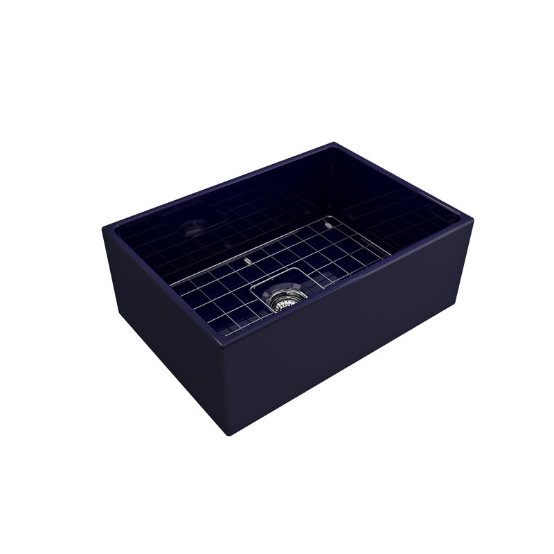 27 in. L Farmhouse Kitchen Sink, Sapphire Blue