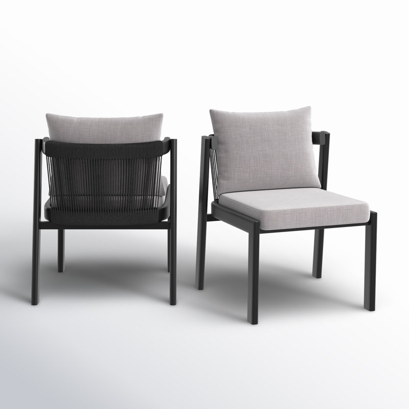 Haymark Metal Outdoor Dining Side Chair with Cushion