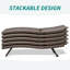 Chaise longue d'extérieur en osier 2 pièces