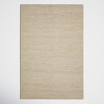Abisai Beige Hand-Woven Checkered Jute Rug
