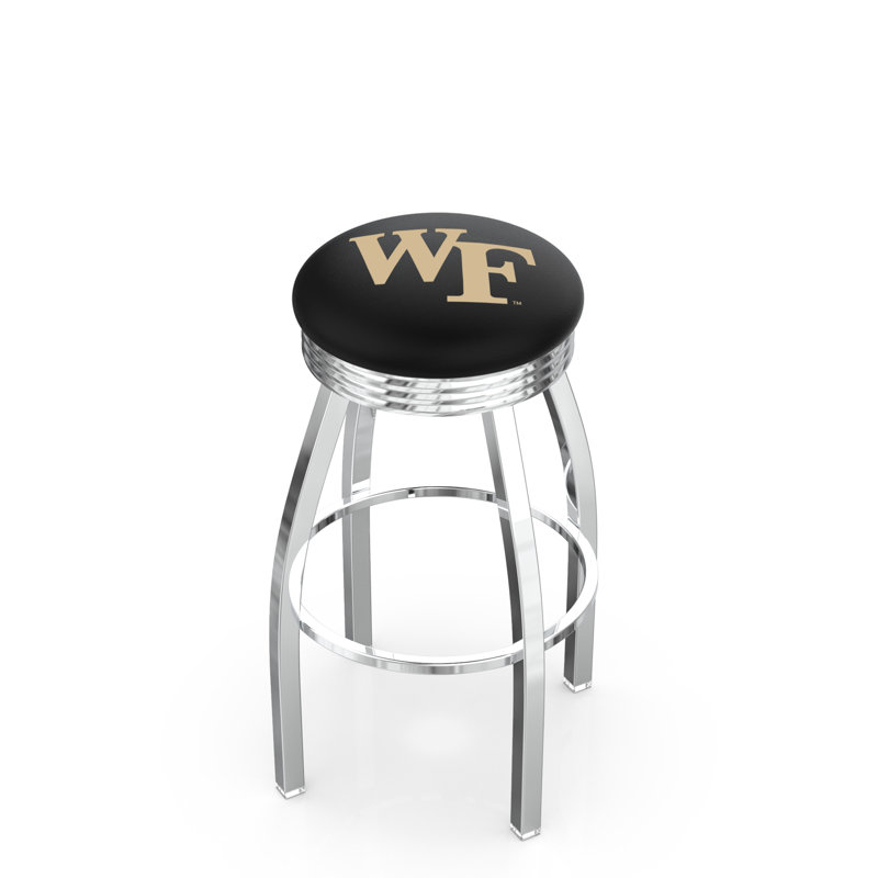 Tabouret de bar Logo Series, Tabouret de comptoir (siège d'une hauteur de 25 p, Noir soudé uni, Université Wake Forest