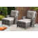 Deb Wicker Patio Swivel and Glider Chairs with Ottomans and Cushions(Set of 2)