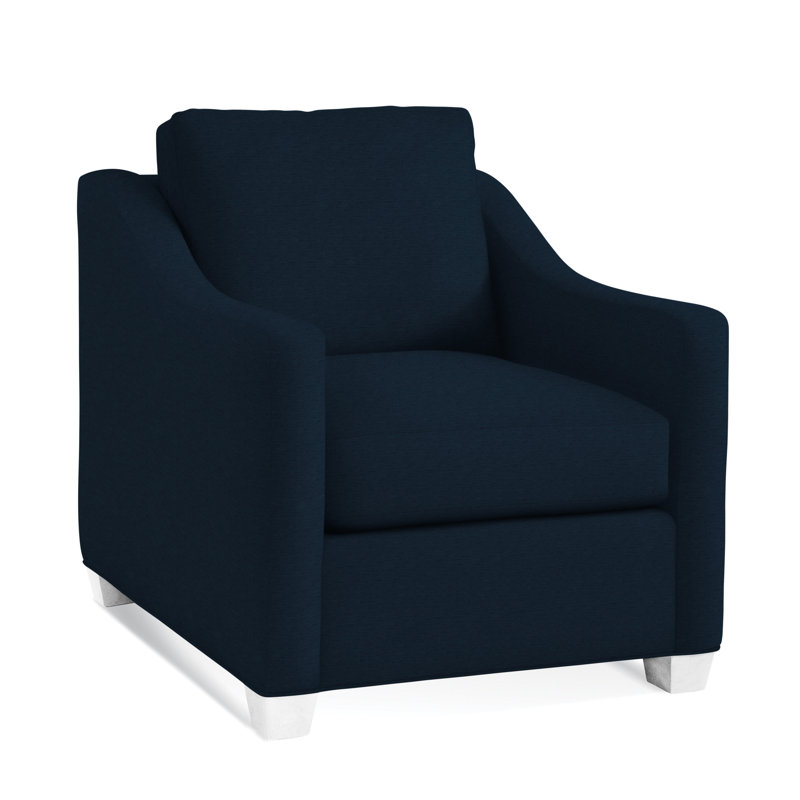 Oliver Chair, Frost White Finish, Light Blue Performance Fabric; 0851-55