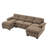  113''W Modern U Shape Sectional Couch Oversized Wide Armrest Sectional Sofa-333712803