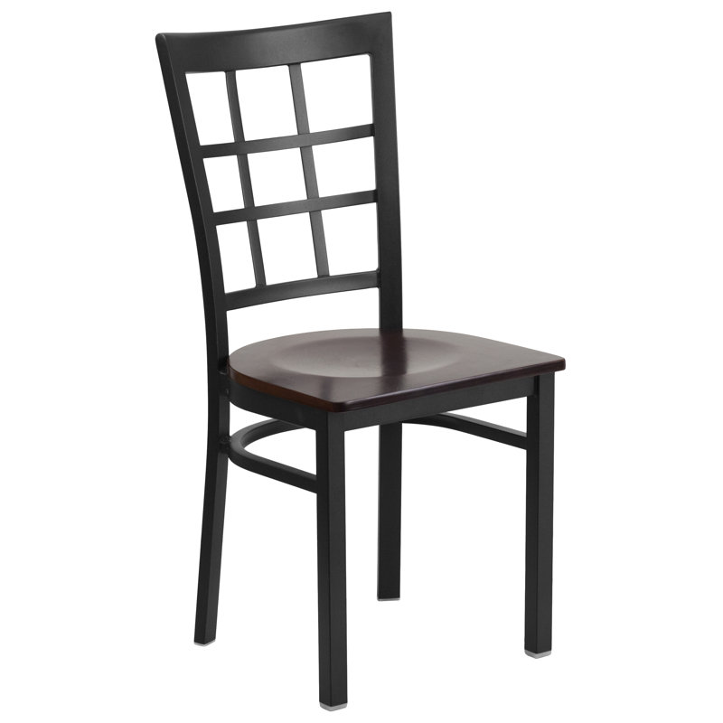 Chaise de restaurant en métal Prompton Modern, Noyer