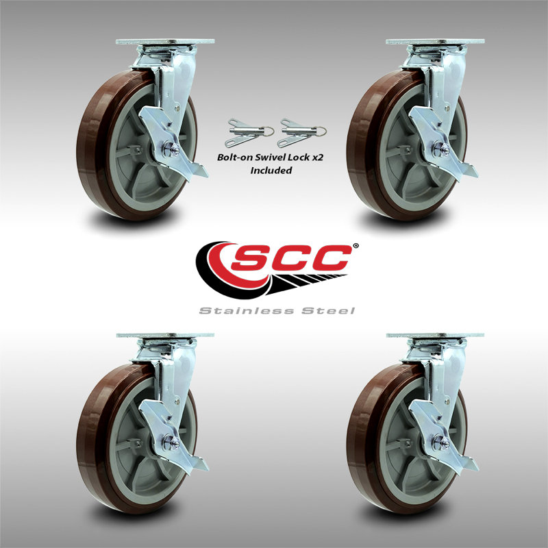 4 Piece Polyurethane Caster Set