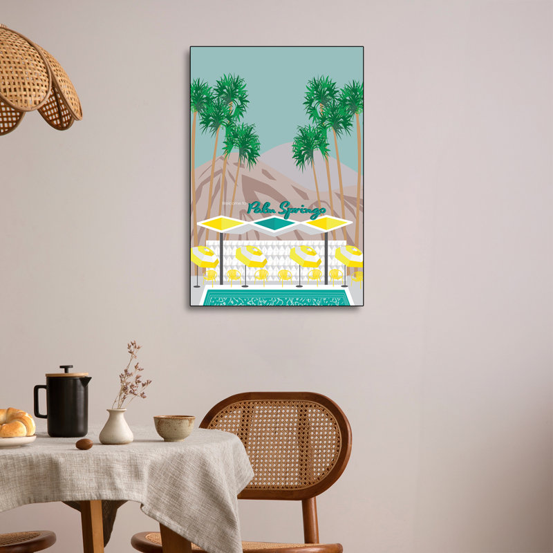 Reproduction d'art sur toile Steemplix, "Palm Springs Pool" par Jen Bucheli