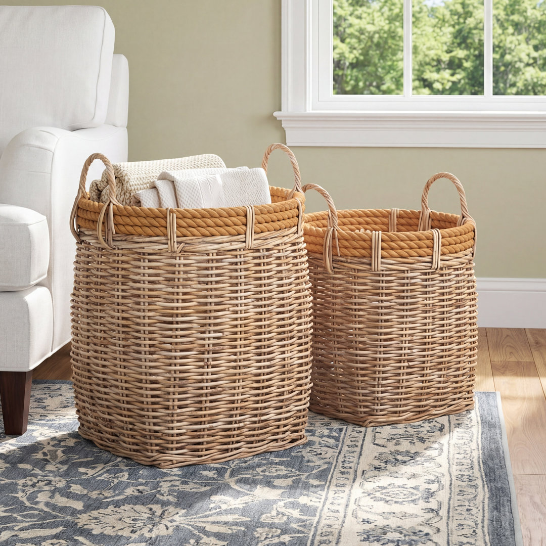 Irving 2 Piece Rattan Basket Set