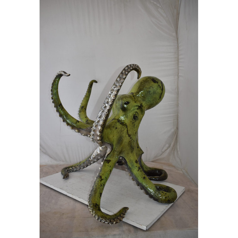 Grande et impressionnante statue de pieuvre en bronze Taille: 33 po x 34 po x H 29 po