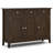 51"W Solid Wood 3-Shelf Entryway Storage Cabinet with Adjustable Shelves
