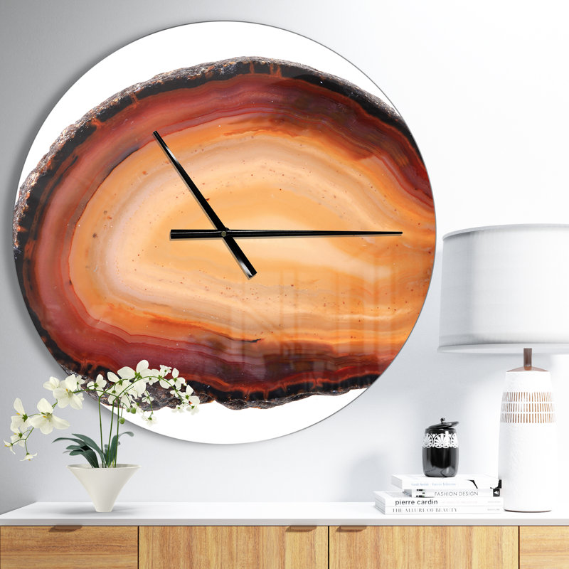 Agate brune isolée - Horloge murale moderne, Moyen