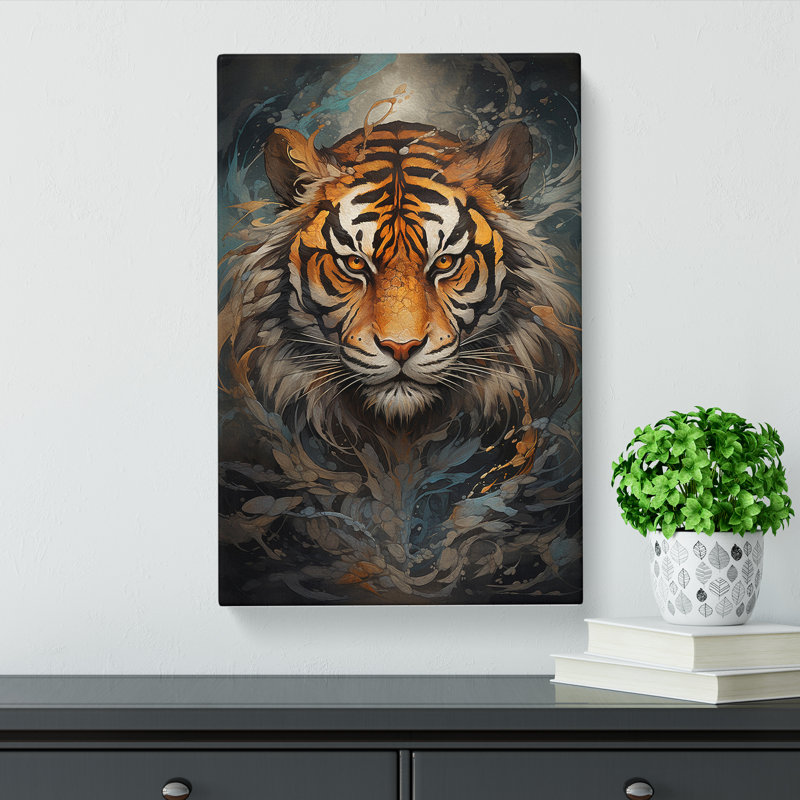 Tiger Futurism No.2 - Wrapped Canvas, 50cm H x 35cm W x 3cm D