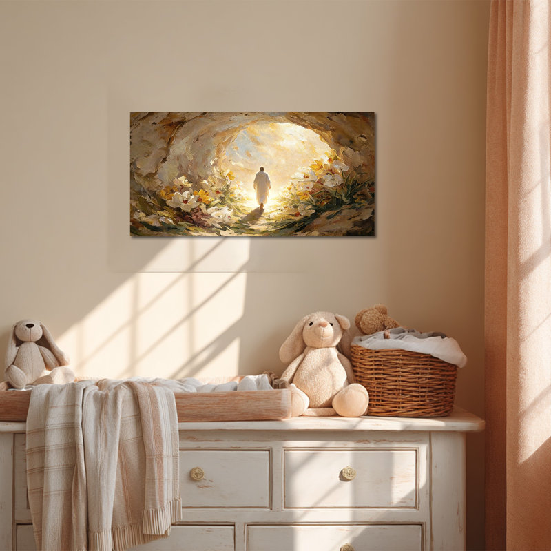 Art mural sur toile de Pâques Timuba - Jésus, tombeau vide, images murales, décoration murale, reproduction de Pâques chrétienne pour la maison, cadre d'art encadré, 20 po x 40 po