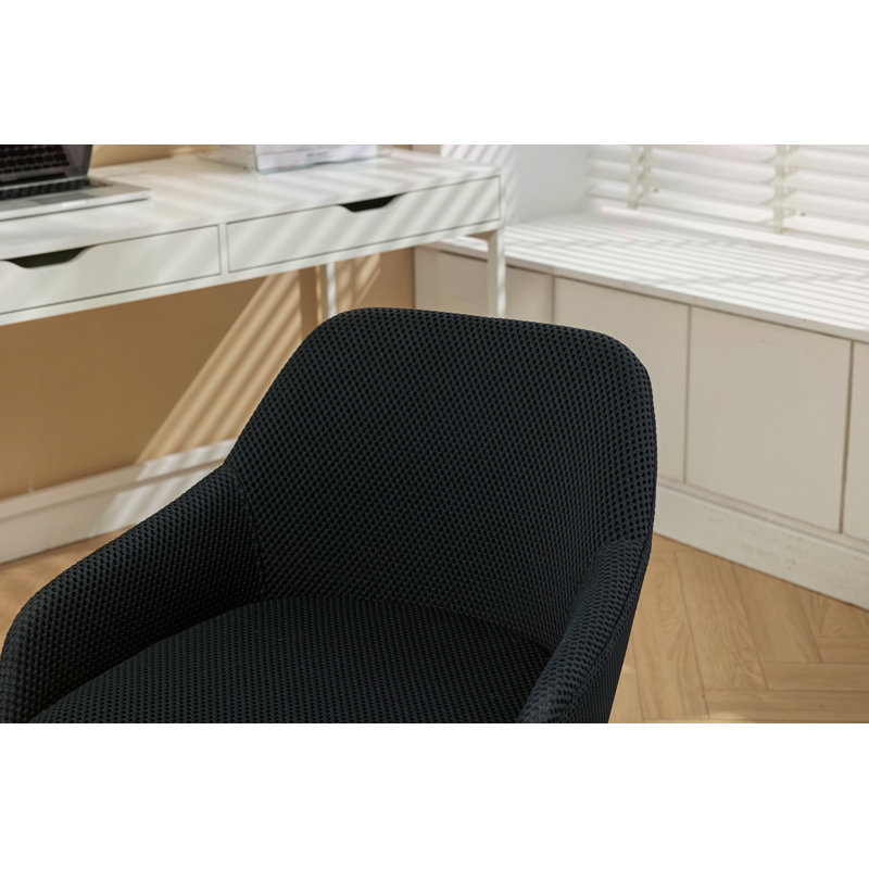 Fauteuil pivotant à 360 ° en filet pour bureau à domicile avec base en métal doré